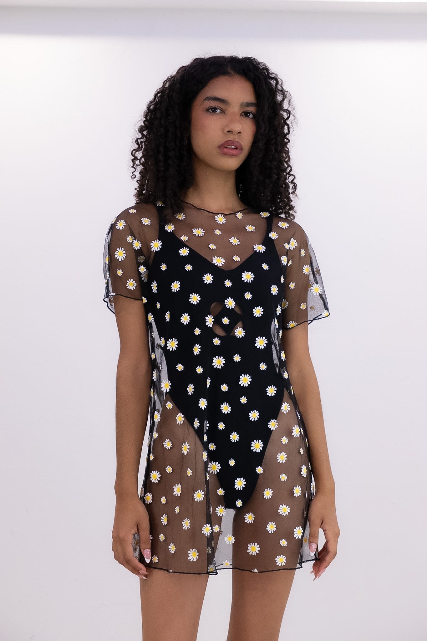 Daisy Mesh Cover Up