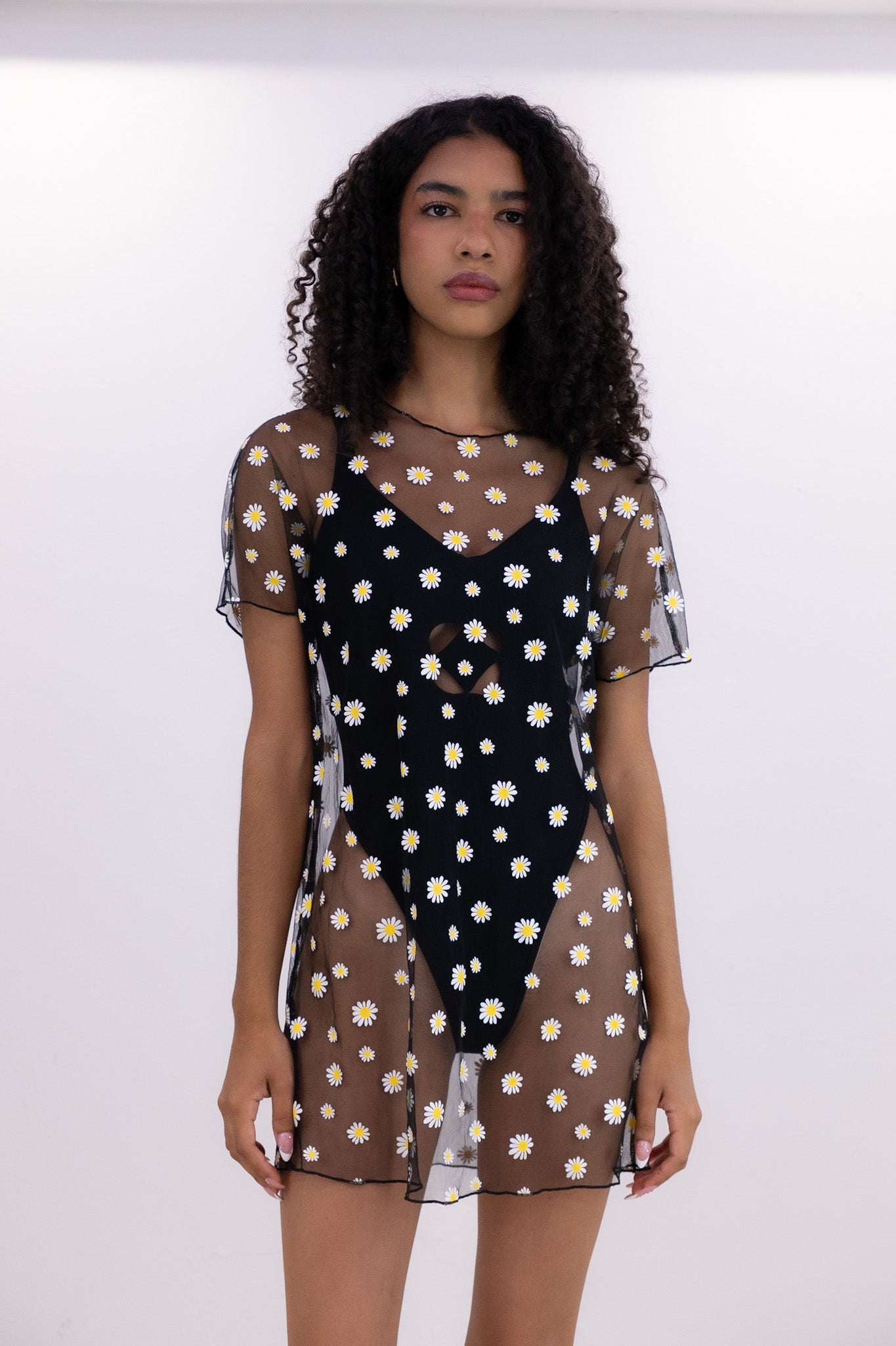 Daisy Mesh Cover Up