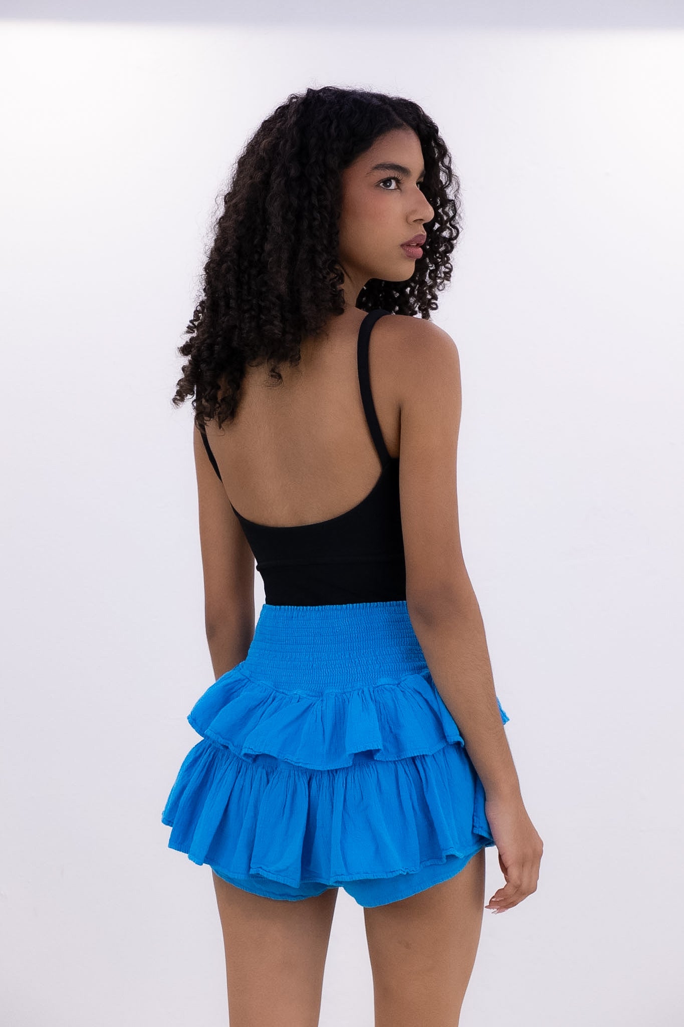Azure Ruffle Skirt