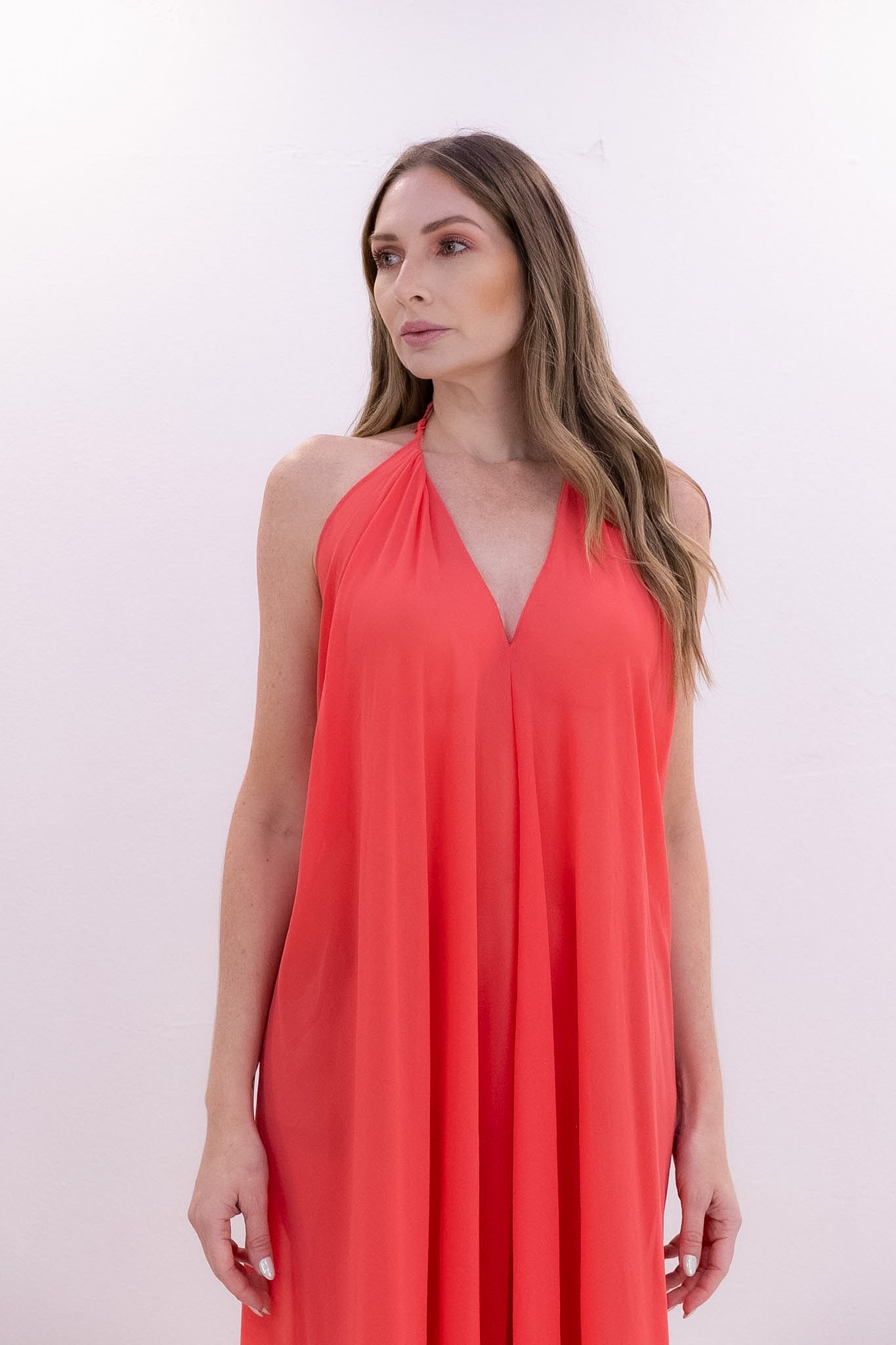 Coral Flow Dress