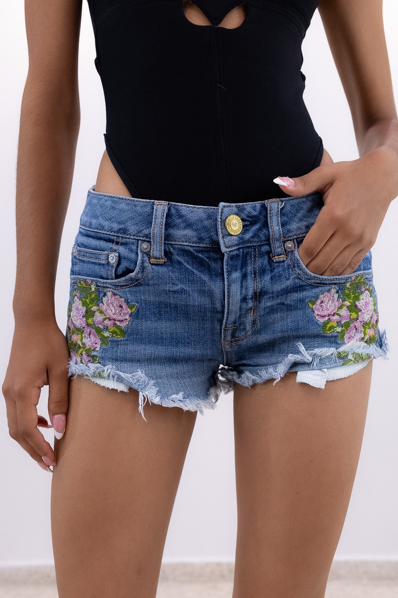 Wildflower Denim Shorts