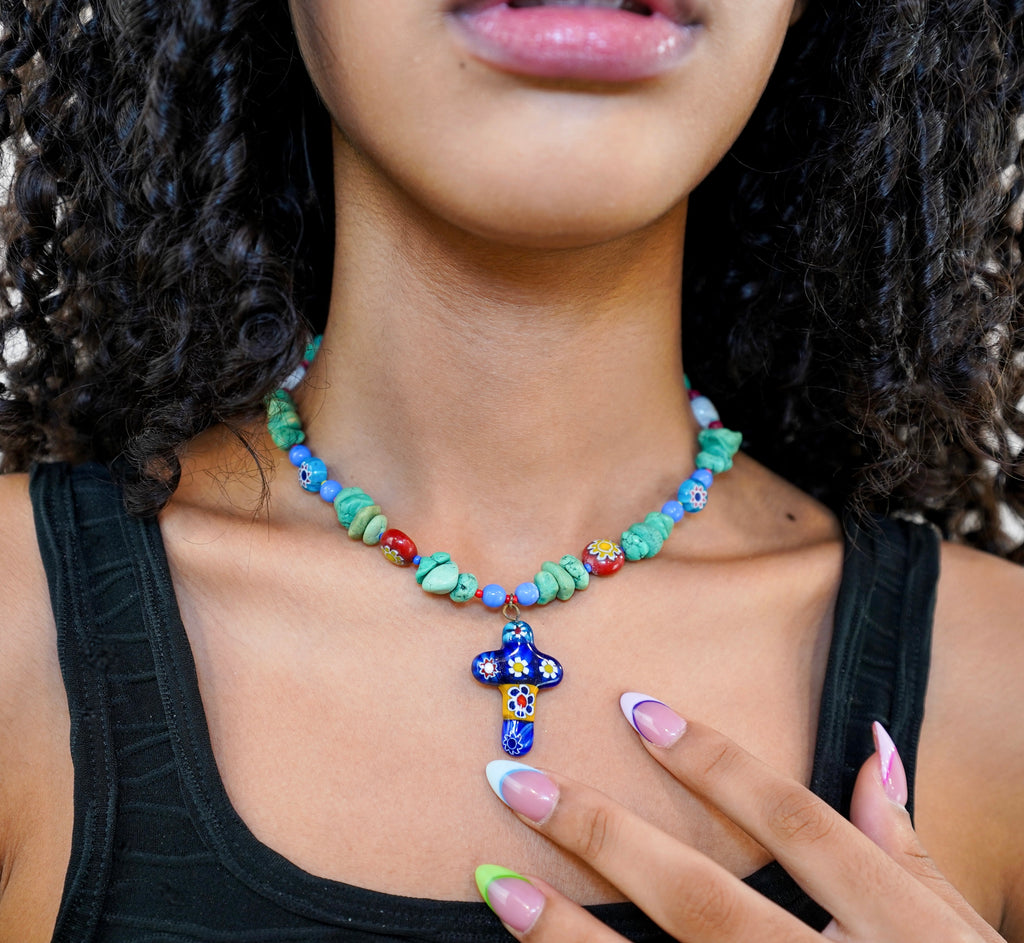 Talavera Cross Necklace