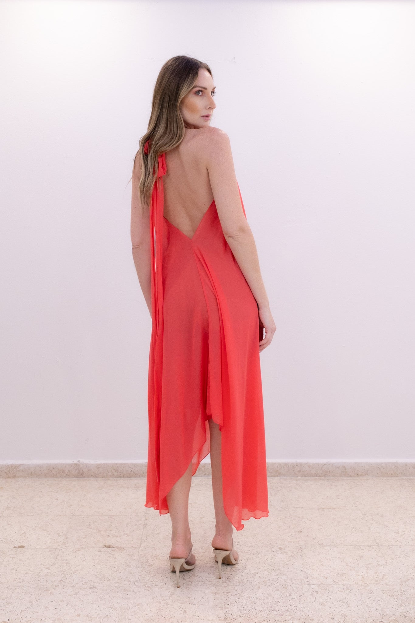 Coral Flow Dress