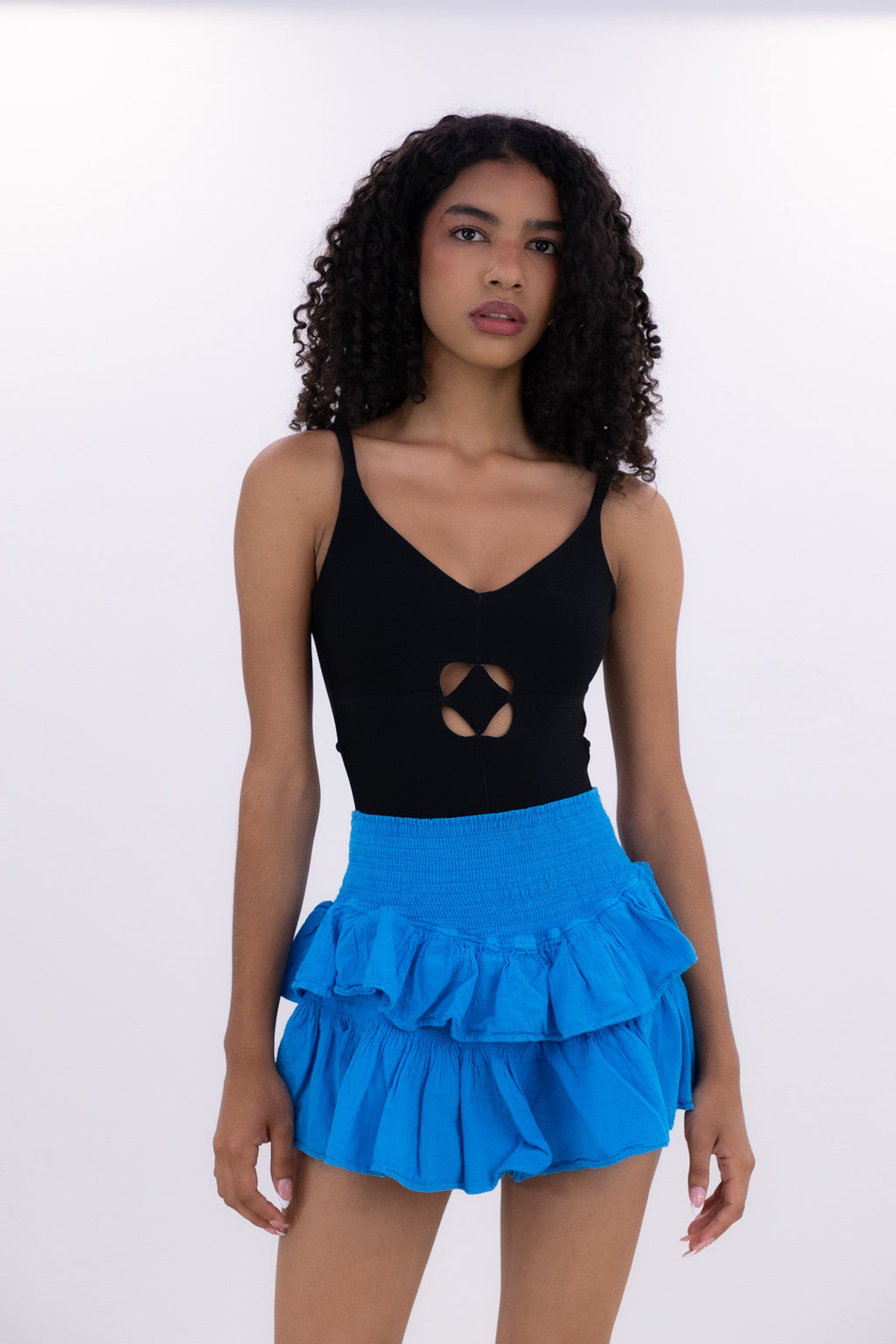 Azure Ruffle Skirt