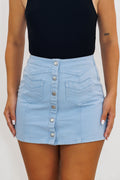 Baby Blue Denim Skirt