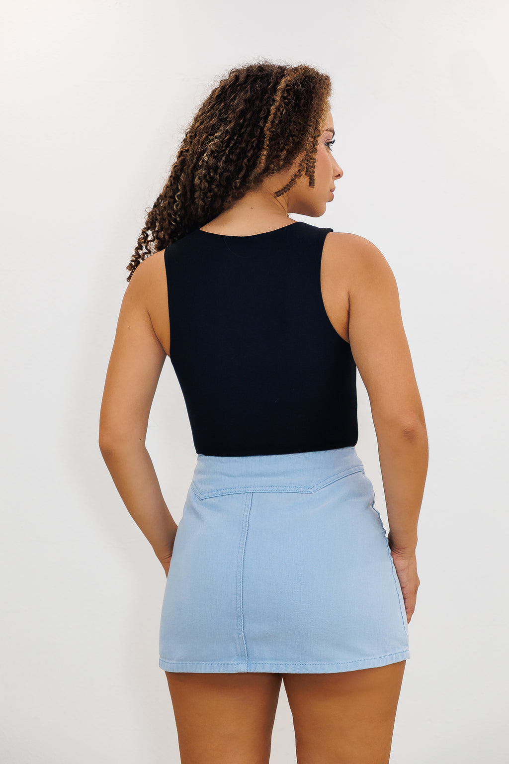 Baby Blue Denim Skirt