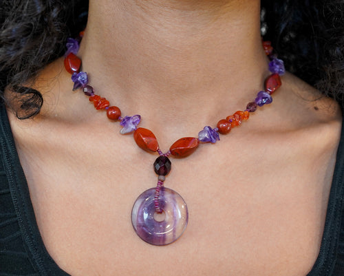 Amethyst Flame Necklace