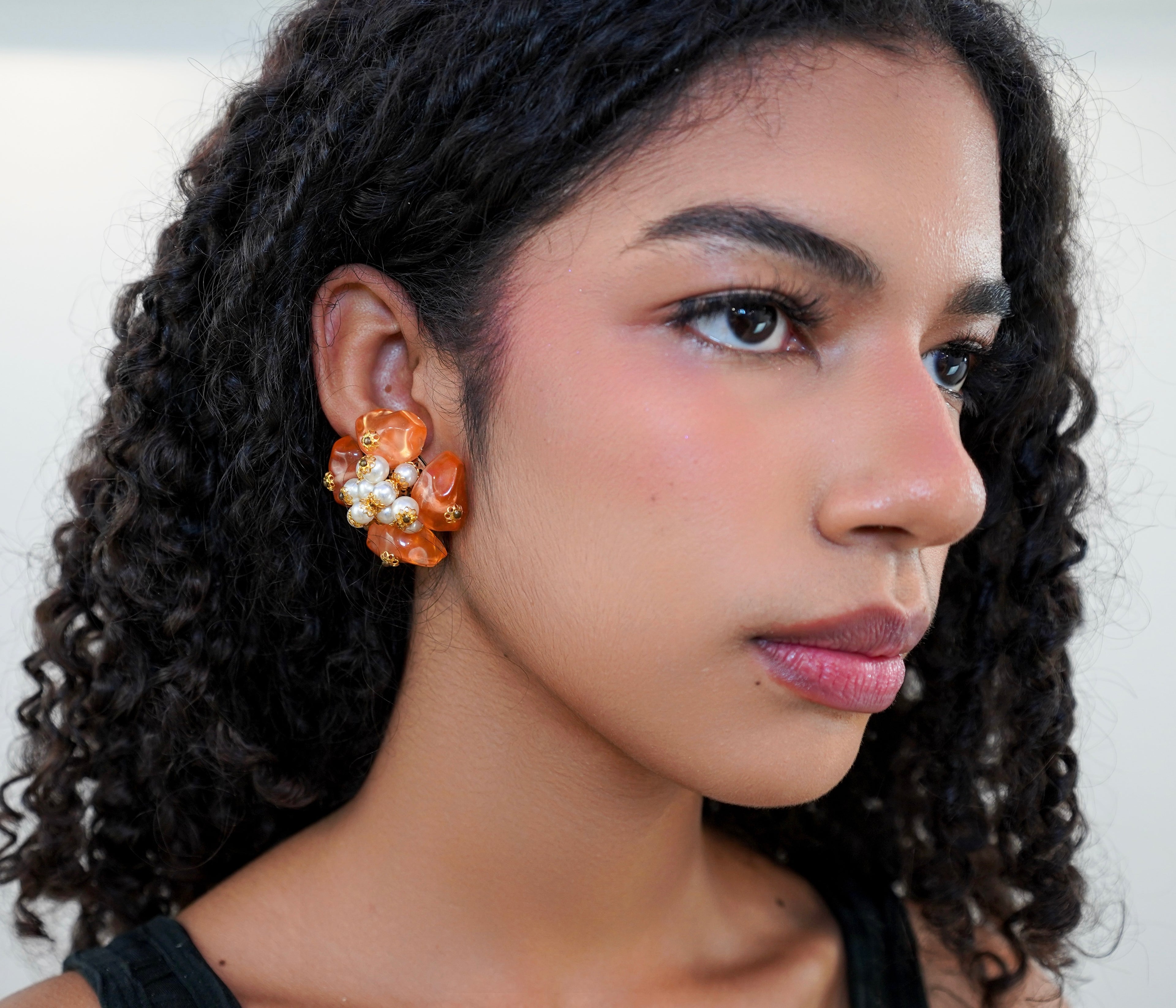 Peach Petal Earrings