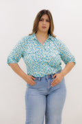 Aqua Print Blouse