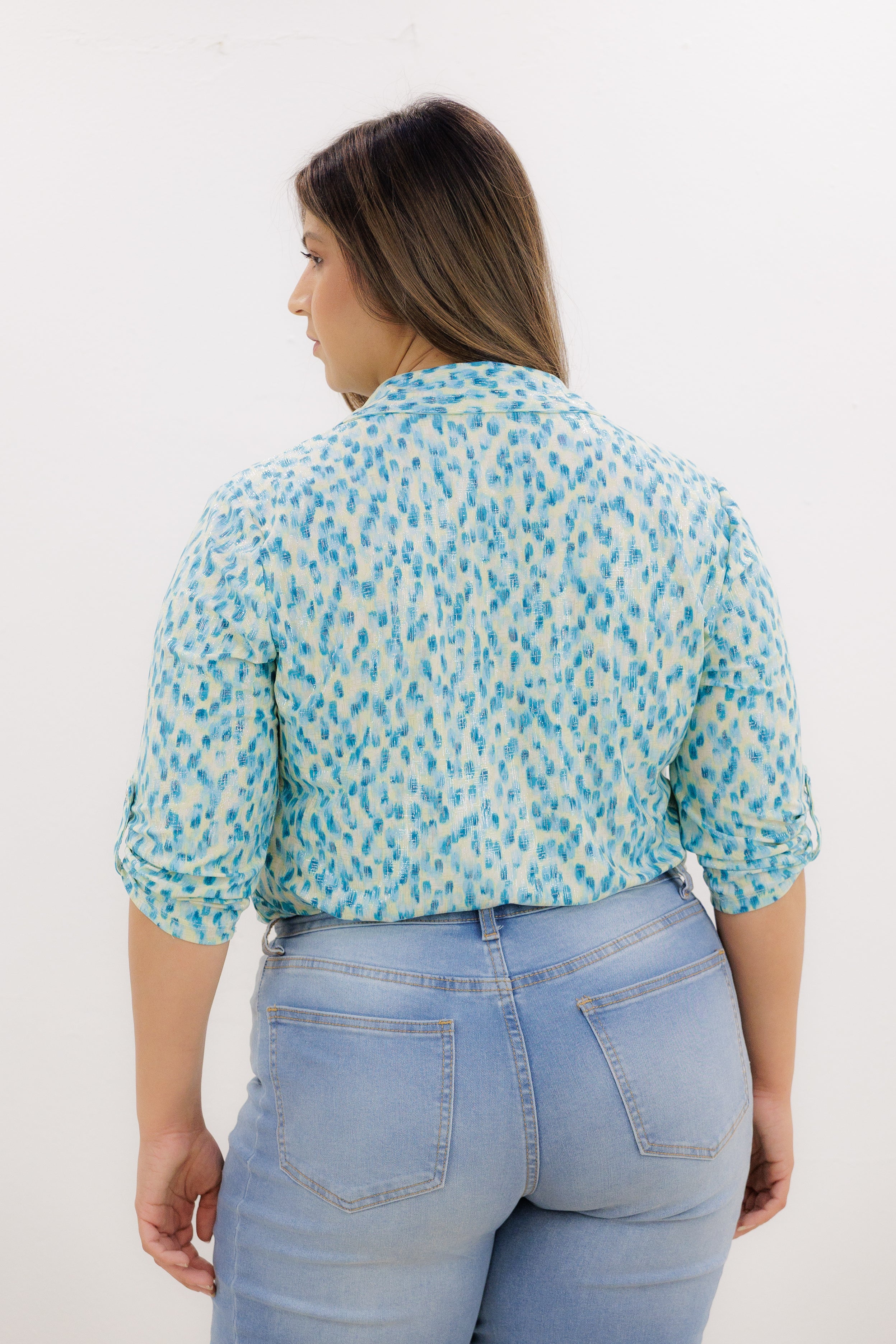 Aqua Print Blouse